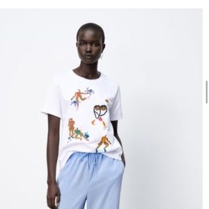 Zara DINA BUKVA EMBROIDERED T-SHIRT
WHITE